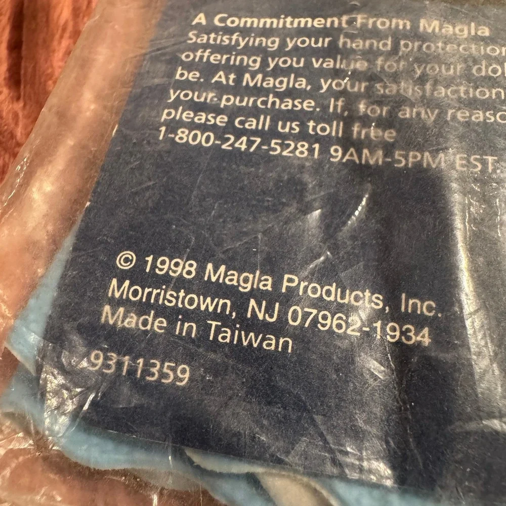 Vintage 1998‎ Nyplex Flock Lined Gloves Size Small New Old Stock Rare Blue color